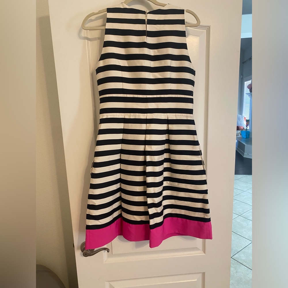 Black and White stripped dress with pink border